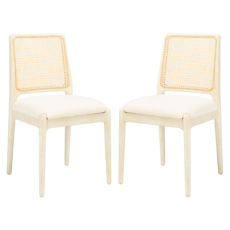 Chaise d'appoint Molinari, Naturel / blanc