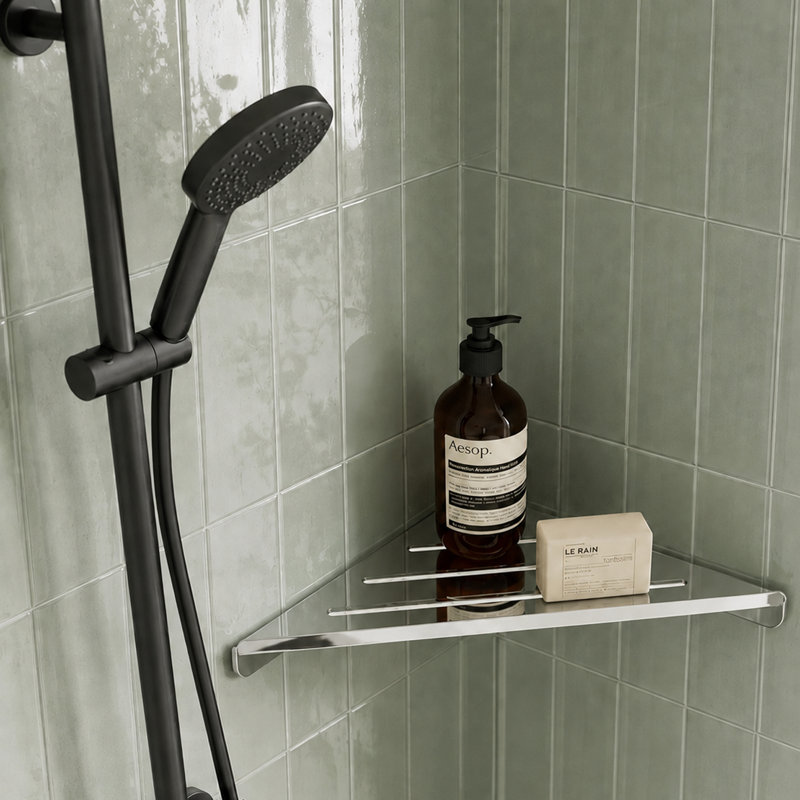Tablette de douche Melvonia, Chrome poli