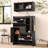 Multi-Functional Tipping Bucket Shoe Cabinet with Wall Cabinet, Space-saving Design Foyer Cabinet with 2 Flip Drawers-1469684036
