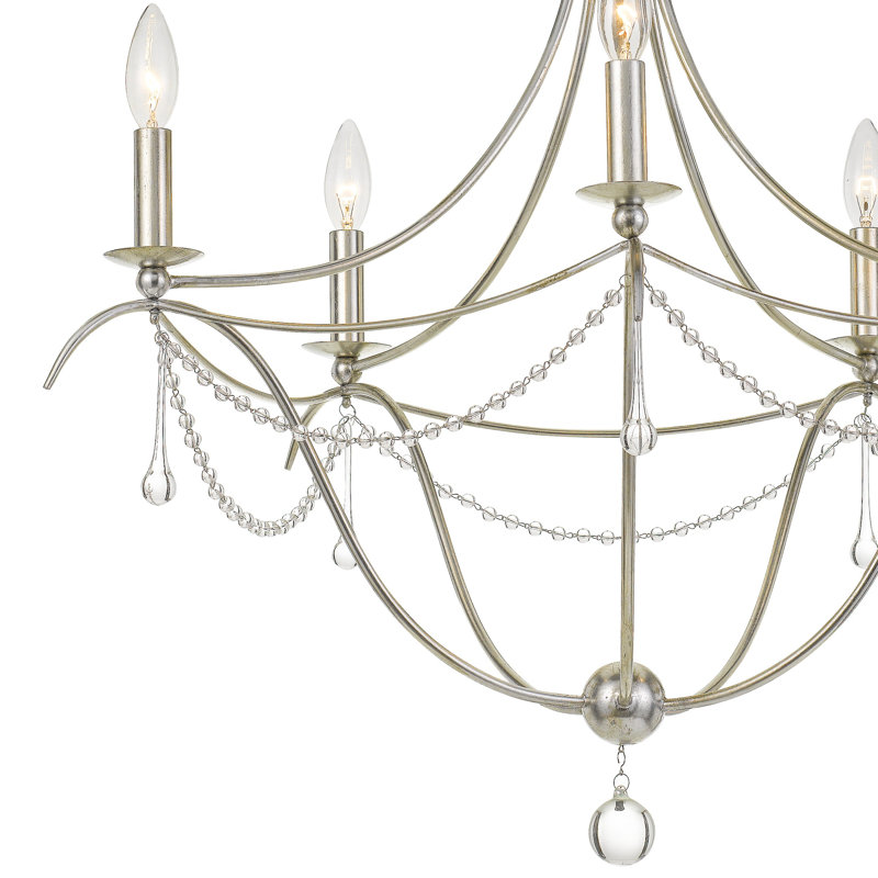 Braden 3 - Light Empire Chandelier, Antique Silver, 94.25" H x 15.5" W, 3