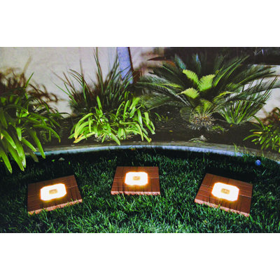 Wood Low Voltage Solar Powered Integrated LED Step Light Pack