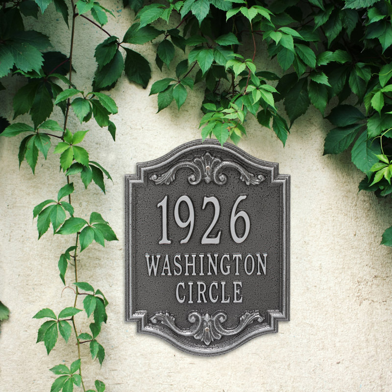 Signature Series 3-Line Wall Address Plaque, Gray, Smoke Gray, Yes