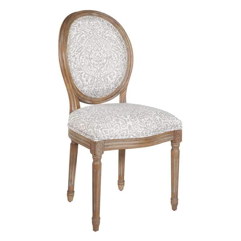 Adwolf 19.25'' H Upholstered Side Chair, Damask Gray