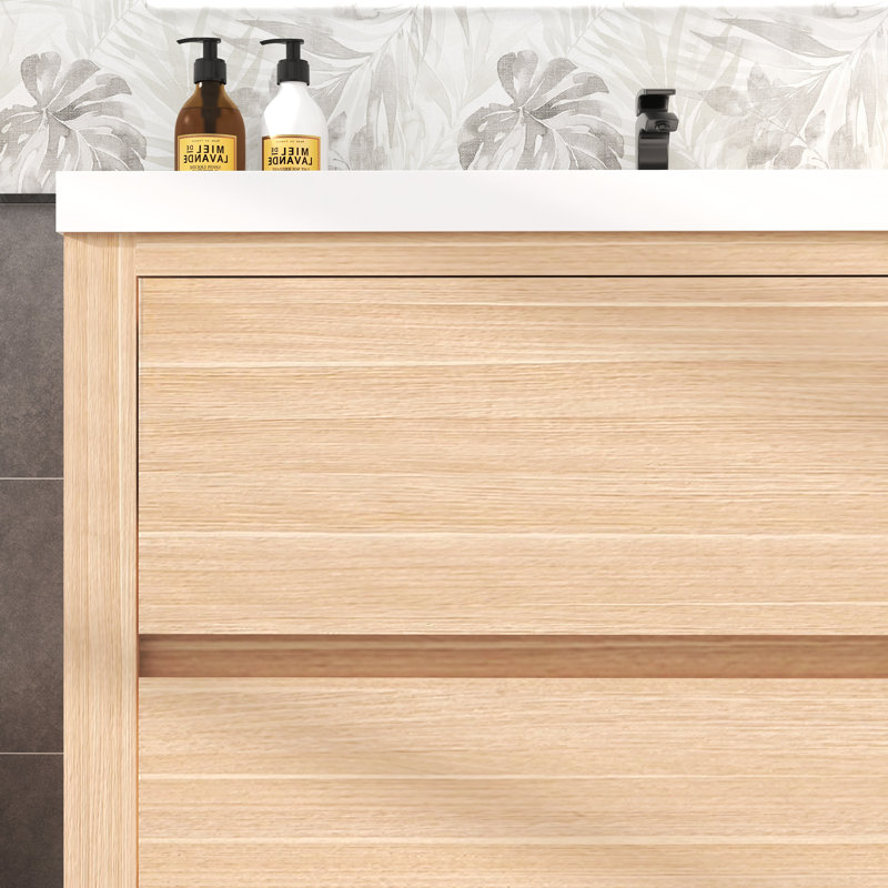 Meuble-lavabo simple avec plateau 41,5 po Cassopolis, Chêne clair
