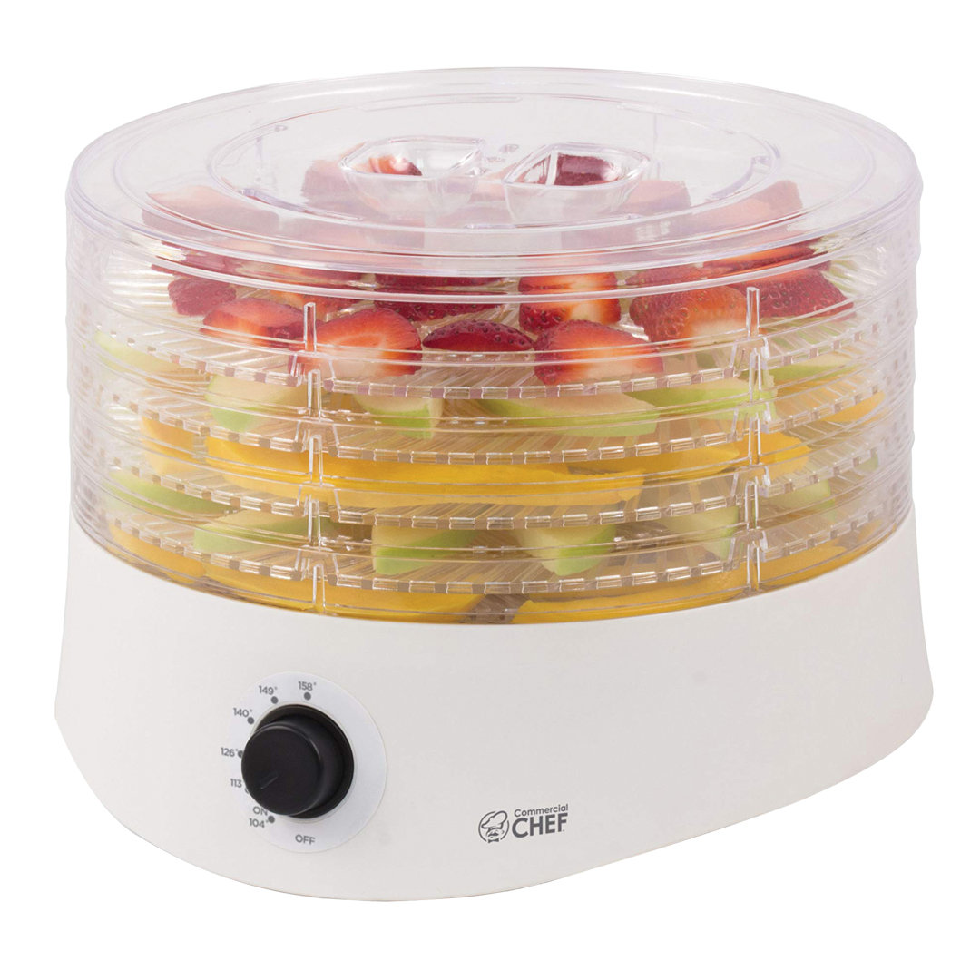 CHK Series Commercial Chef Food Dehydrator, Dehydrator Machine for Dehydrated Foods with 5 Drying Tray, White Commercial Chef