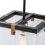 Luminaire suspendu carré en verre 1 lumière à abat-jour transparent