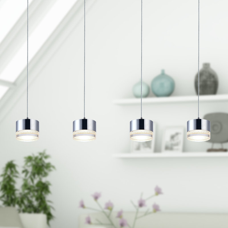 Barnsdall 4 - Light Kitchen Island Pendant, Nickel
