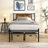 Twin XL Platform Bed Metal Frame Headboard Stable Bedroom No Box Spring-2096613082