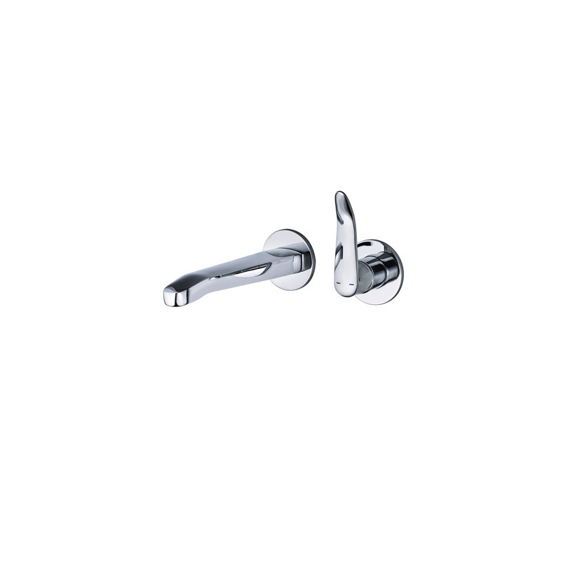 Robinet de salle de bain mural Émile, Chrome poli