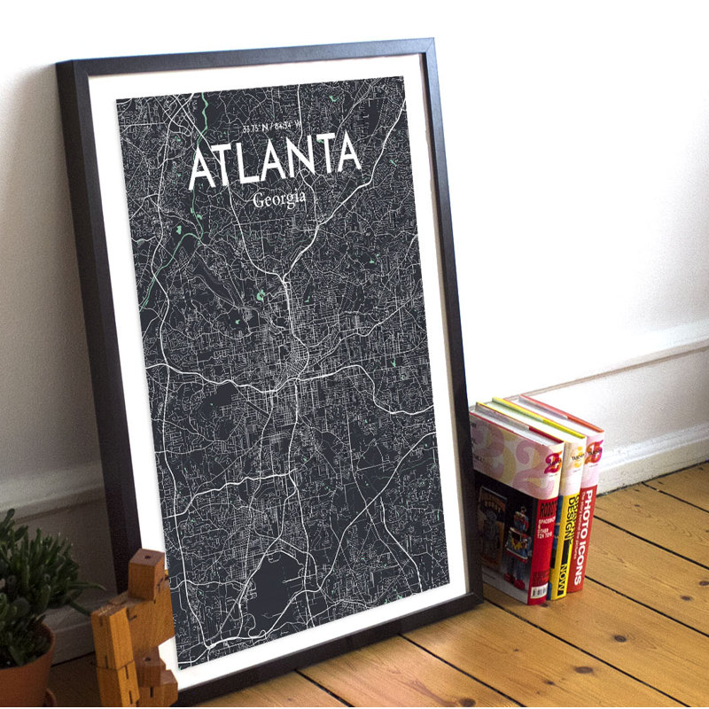 Atlanta City Map - No Frame Print, 60.2 cm H x 27.9 cm W x 0.1 cm D