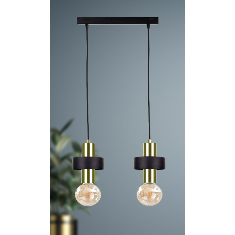 Bernda 2 - Light Cylinder Pendant, Black/Gold