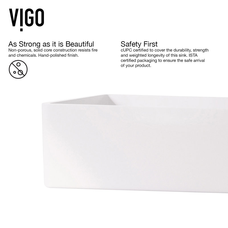 Eco-Friendly White Stone Rectangular Vessel Sink with Modern Faucet