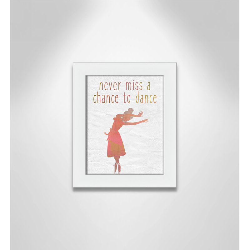 Dance B Paper Print, 10" H x 8" W x 0.6" D, White Flat Framed