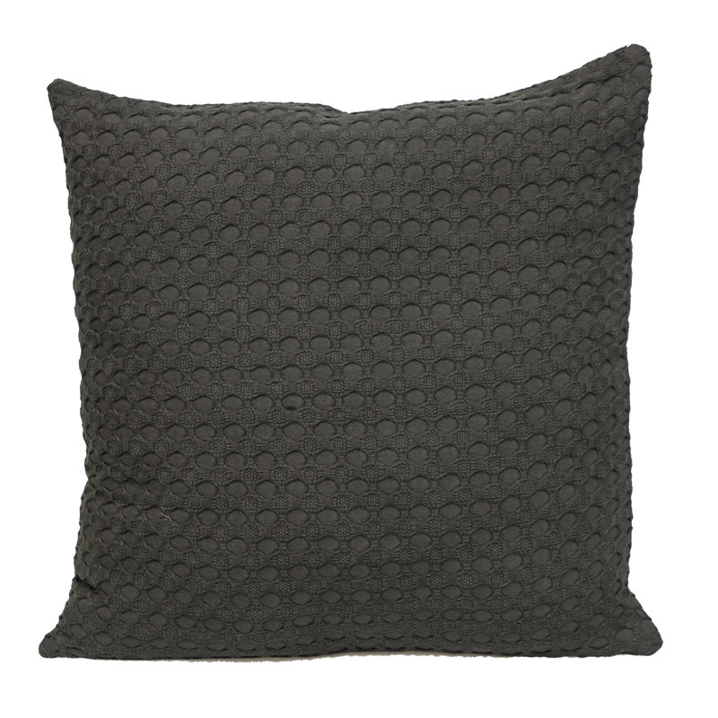 Parkland Collection Transitional Solid Gray Square 20" x 20" Pillow, Gray