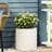 Planter - 15.44" Magnesium Oxide Antique White Color Natural Stone Look For Outdoor Beauty Dimension Lightweight Concrete Enhances Appeal