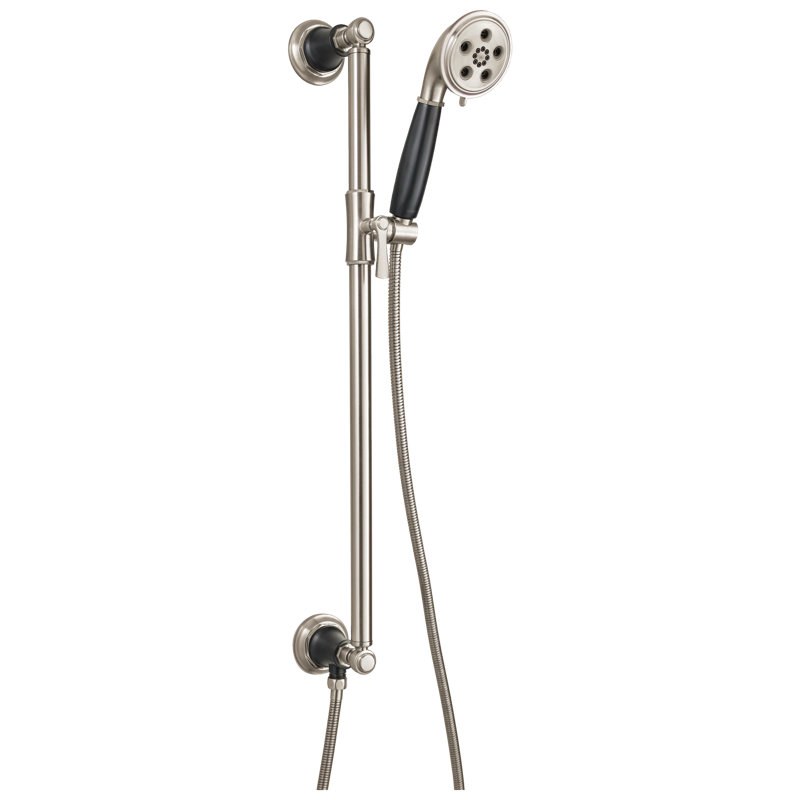 Rook® Slide Bar Handshower with H2OKinetic® Technology, Luxe Nickel/Matte Black