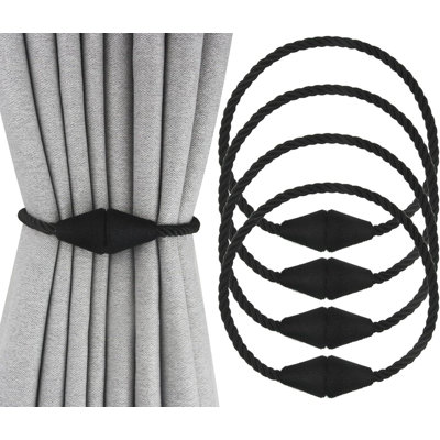 Ensemble de 4 attaches de rideaux magnétiques en corde pour rideaux faits à la main modernes