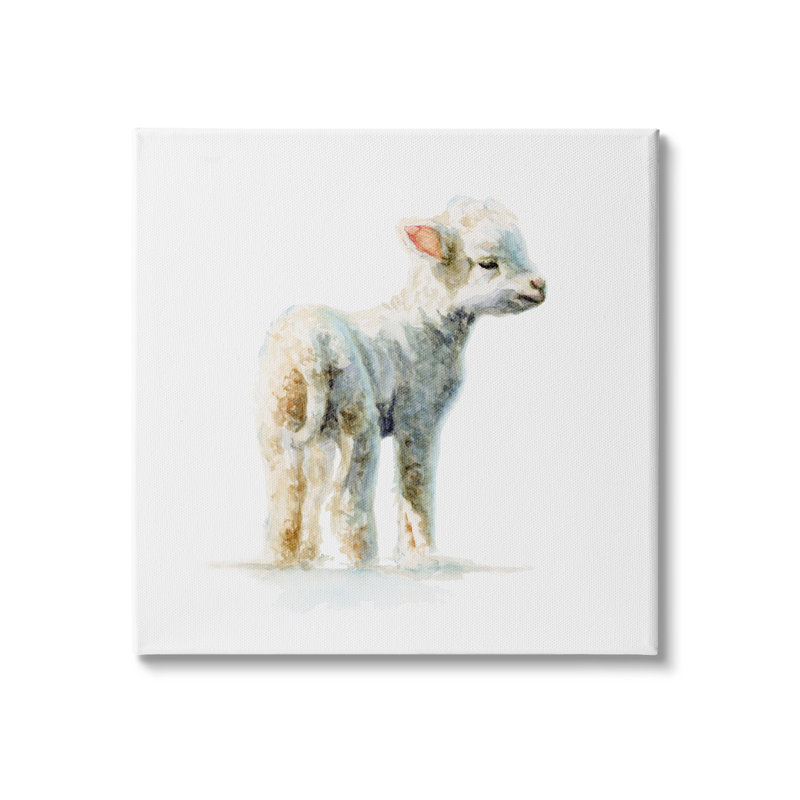 «Shaggy Lamb Nursery Animal» par Fox Hollow Studios - Peinture, Toile tendue, H 36 po x l 36 po x P 1,5 po