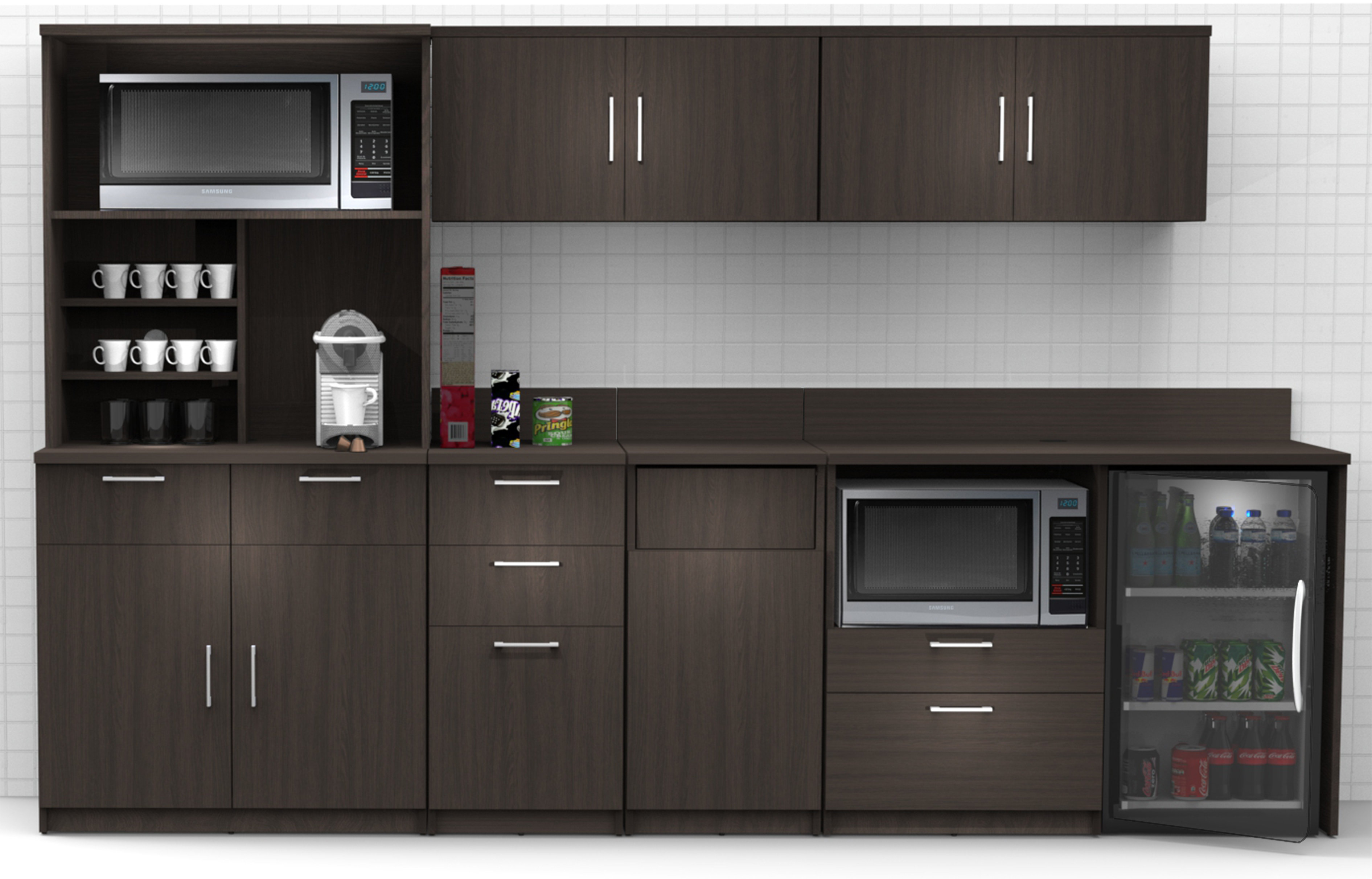 Raised Panel 120 W X 76 H Espresso Medium Density Fiberboard Mdf Kitchen Cabinet Set Ready To Assemble 