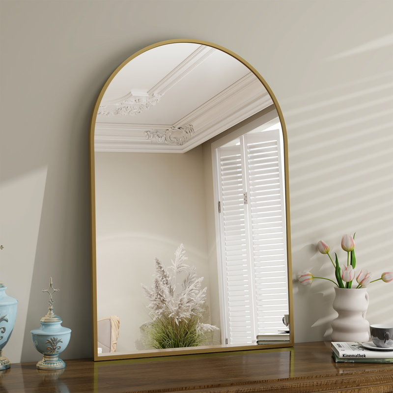 Miroir de salle de bain Yazlen Cornelia, Or, 40 po x 30 po