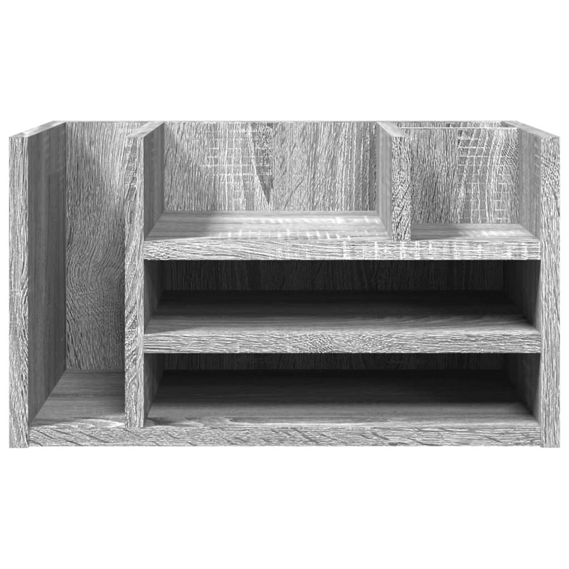 Desk Organiser 44.5X24x25 Cm Engineered Wood, Grey Sonoma