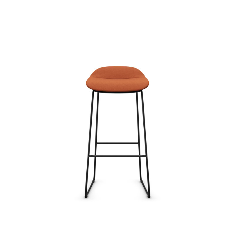 Tabouret Lilly , Noir, Polyester tangerine, Tabouret de bar (siège d'une hauteur de 30 po)