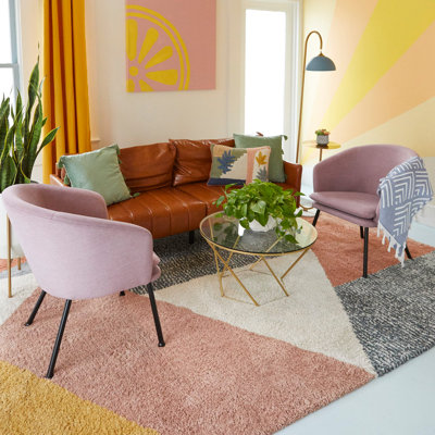 Tapis rose / gris / brun Satterlee