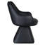 Chaise de salle à manger / d'appoint contemporaine en similicuir avec pivot - noir-1879937453