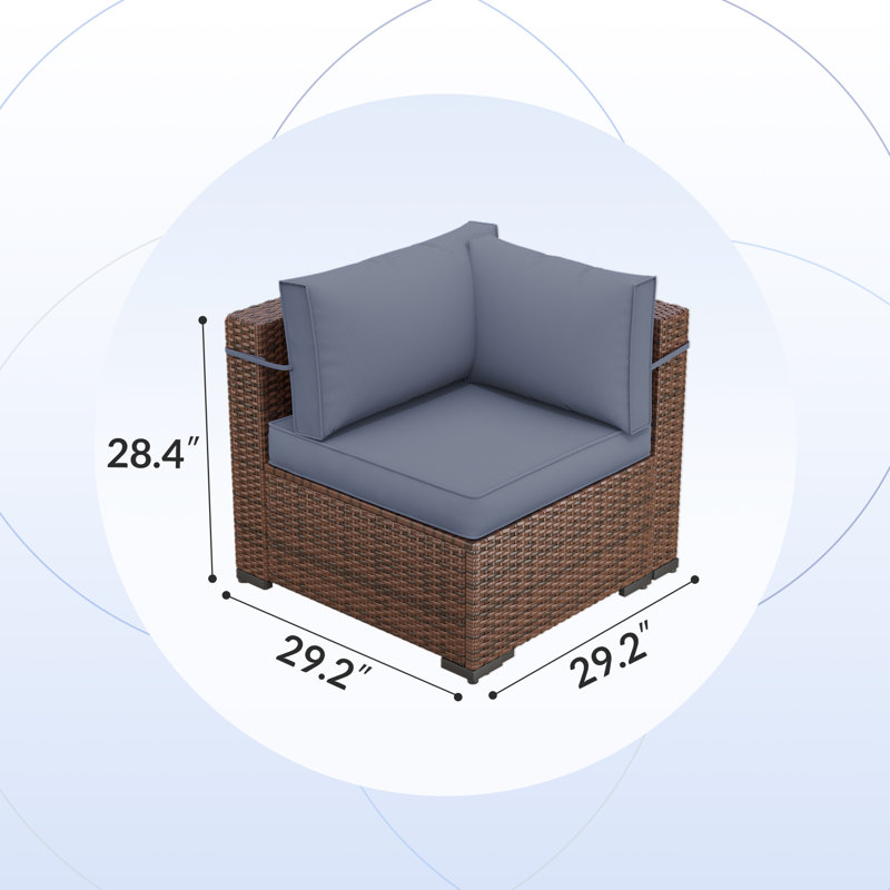8-Person Outdoor Seating Group with Fire Pit Table & Coffee Table, Gray