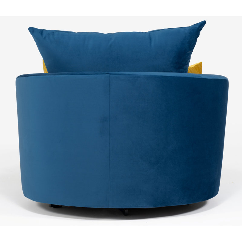 Laci Velvet Swivel Armchair, Marine