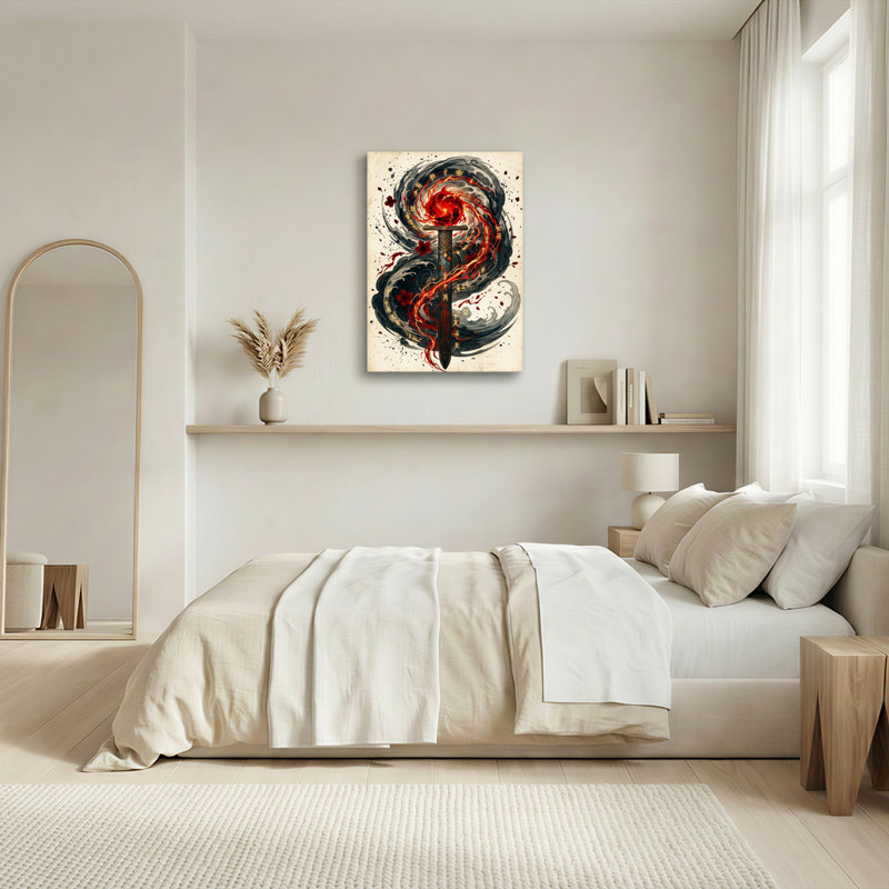 «Sword Flame», reproduction d'art sur toile, ensemble de 1, 18"H x 12"W, Toile tendue