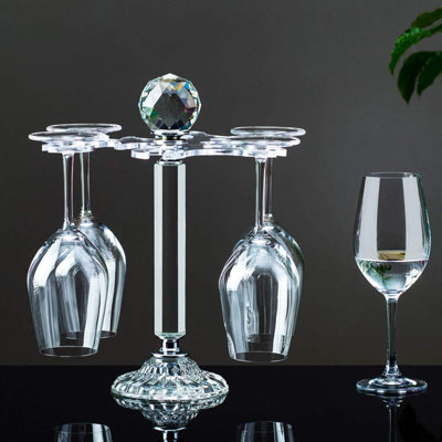 Desktop Crystal Glass High Footed Cup Holder