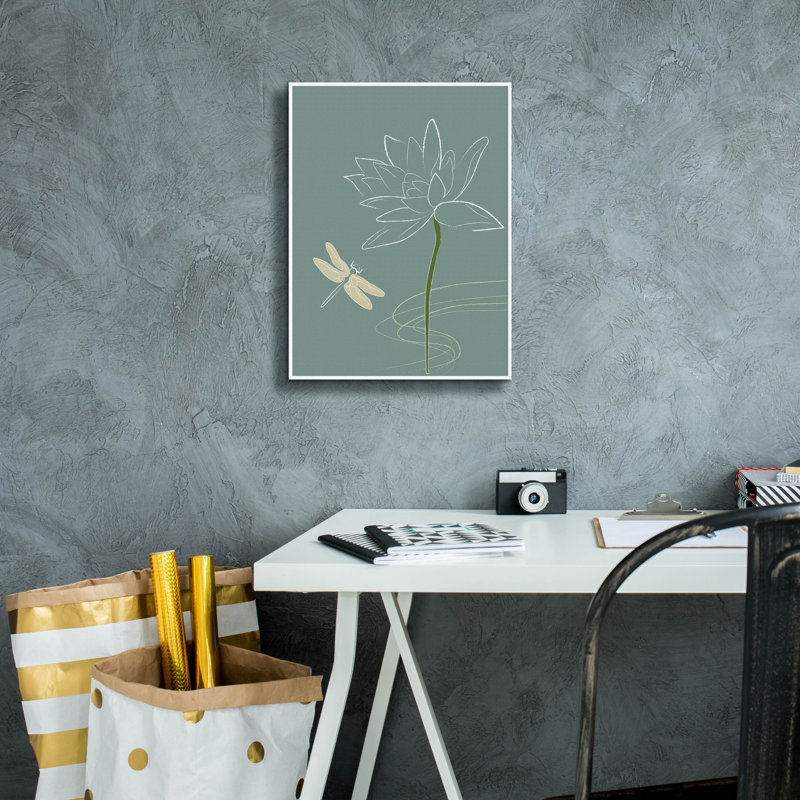 «Art japonais dessin libellule et la fleur» par Sabrina Balbuena, 12 po x 16 po, H 16 po x l 12 po