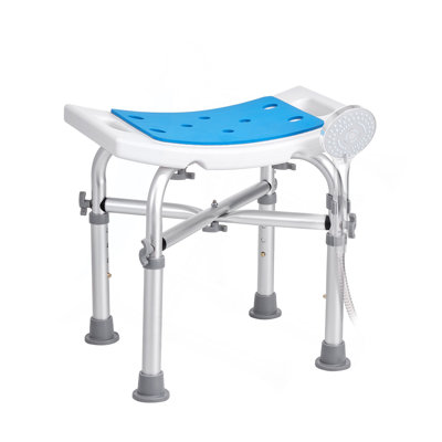Chaise de douche pour douche intérieure, tabouret de douche à hauteur réglable avec support à barre transversale, siège de douche pour baignoire de douche, siège de tabouret de baignoire antidérapant pour personnes à mobilité réduite, 500 lb