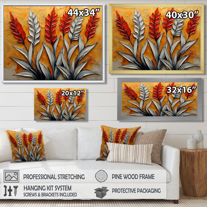 Jacquelinne blanc orange, coucher de soleil, chardon, harmonie I - chardon, art mural, H 30 po x l 40 po