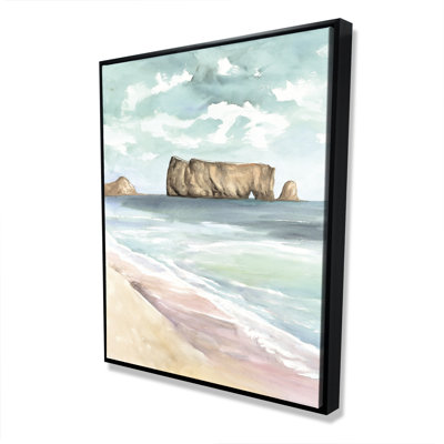 Rocher Percé - Marine Landscapes Framed Canvas Home Decor