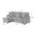 Plush Sectional Sofa W/ Pull Out Sleeper Made With Velvet Fabric-1520480881
