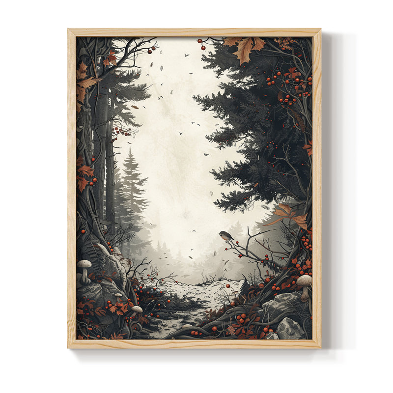 «Christmas Holiday Art DCXVII», reproduction d'art encadrée - bois massif, Naturel, H 30 po x l 24 po