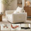 Fauteuil une place en tissu Teddy, fauteuil d'appoint moderne rembourré avec 1 coussin pour salon ou chambre à coucher