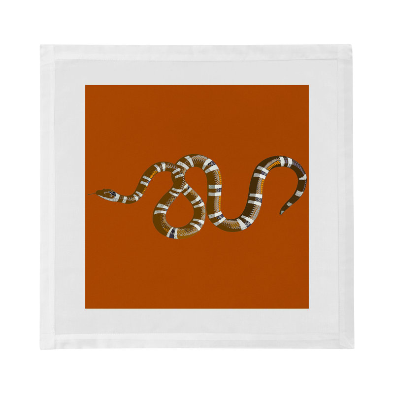 Serpent Cotton Sateen Dinner Napkins, Burnt Orange