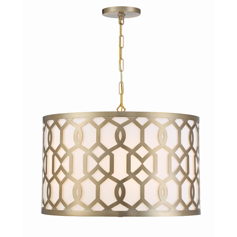 Jennings 5-Light Drum Pendant, Aged Brass, 24.25" 5-Light
