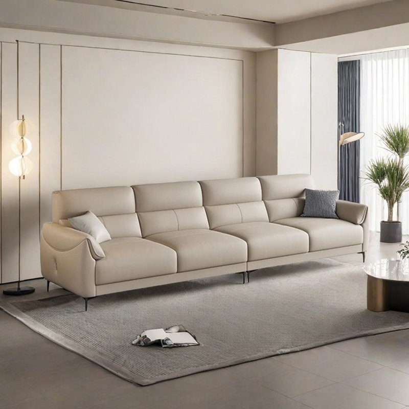 Canapé en cuir véritable, H 36,22 po x l 98,42 po x P 37,79 po