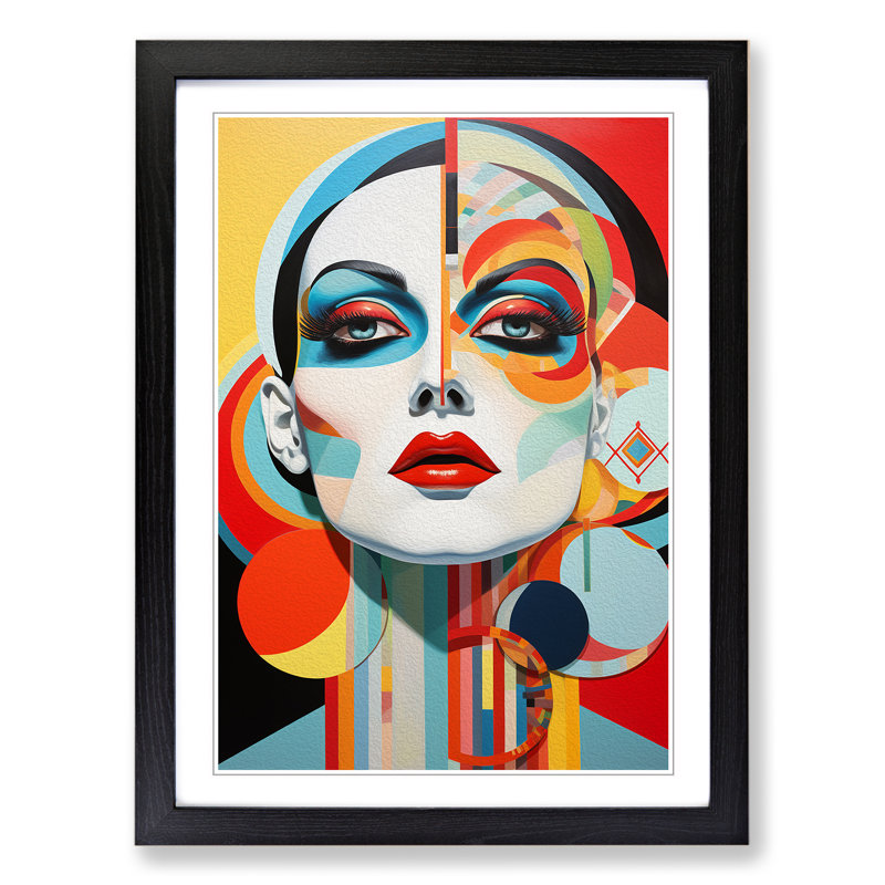 Drag Queen Constructivism - Single Picture Frame Print on Wood, Black Framed, 46cm H x 34cm W