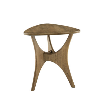 Triangle Wood Table - Brown, , Plywood, Assembly Modern Side Desk With Veneer, Brown