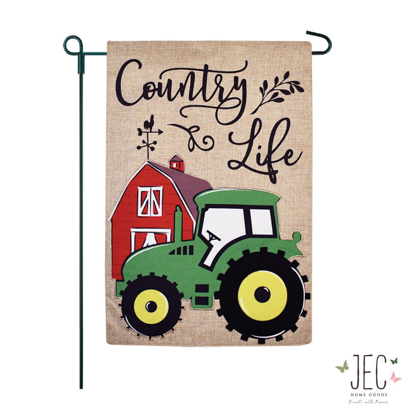 Drapeau de jardin en polyester à 2 côtés Country Life 18 po x 13 po