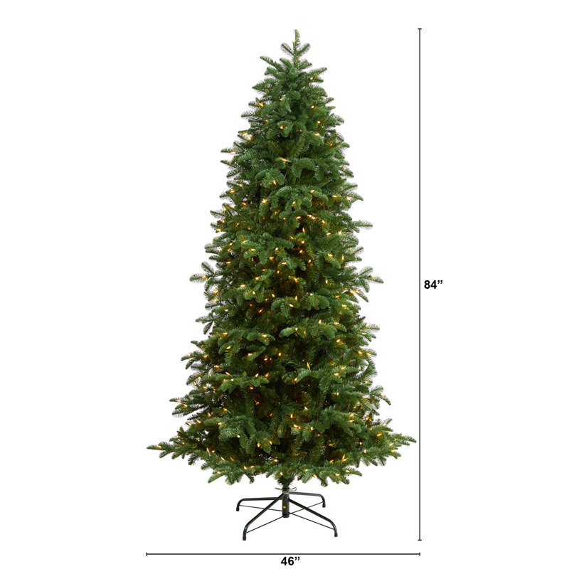 Lighted Artificial Fir Christmas Tree, 7'