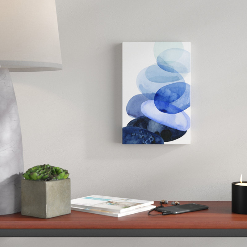 «River Worn Pebbles I» par Grace Popp, reproduction d'art sur toile tendue, H 12 po x l 8 po