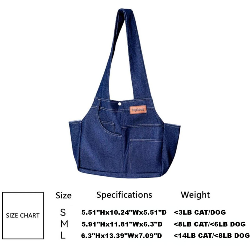 Sac à main Premium Denim, 6.3" H x 13.39" W x 7.09" D