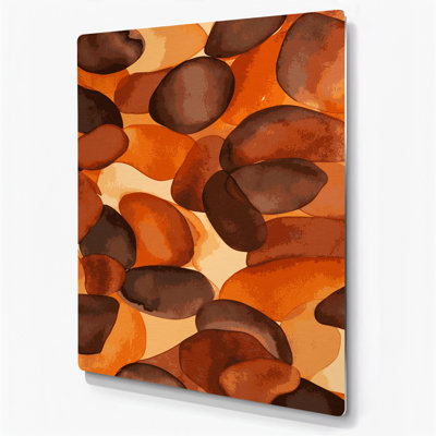 Abstrait aquarelle 93, art mural en métal brun
