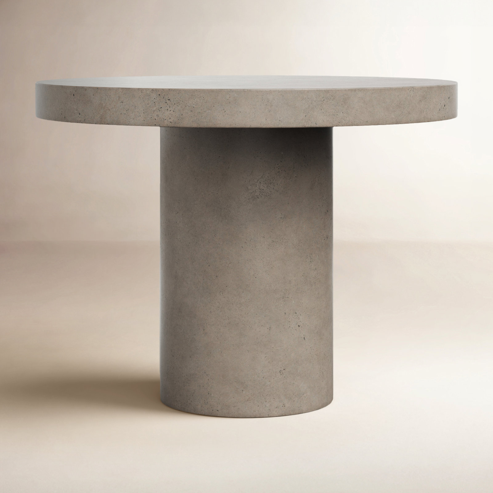 Kareen Concrete Pedestal Dining Table, Dark Gray, Counter Table (36.25" Height), 47.25" Round